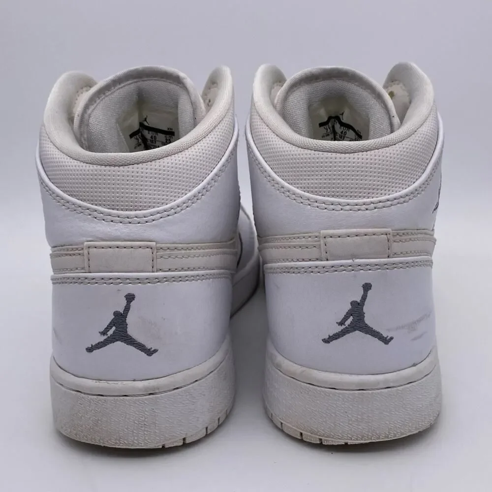 Nike Air Jordan 1 Retro Mid GS 'White Cool Grey' Shoes Sneakers   -   Size:  7Y